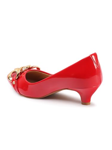 Image of Carlton London Women Stylish Slipon Pump Shoes with Kitten Heels, Pointed Toe