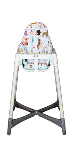 Image of Cushion - Washable & Reversible One-Piece Cotton Seat Pad for IKEA High Chair Accessories, Compatible with Antilop (Nature Green)