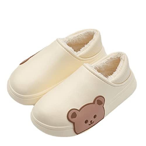Pantoufles chaudes imperméables femmes et hommes avec semelle antidérapante en coton