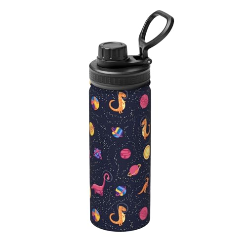 ixygoiv Cute Cartoon Dinosaur 18 OZ Sports Insulated Water Bottle Stainless Steel Drinking Cup Novelty Kettle for Camping Hiking Gym Travel -  SHUIHUTK62, SHUIHUTK-684521336
