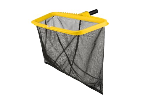 Image of POOLX Heavy Duty Plastic Leaf rake with Long wear Screen mesh Deep net for Pool Cleaning (Yellow)
