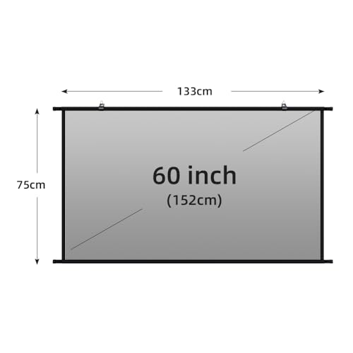 Pantalla de proyector de 60 pulgadas anti-luz gris metal miniatura 2