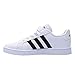 adidas Unisex Grand Court Sneaker, Black/White, 12.5K M US Little Kid