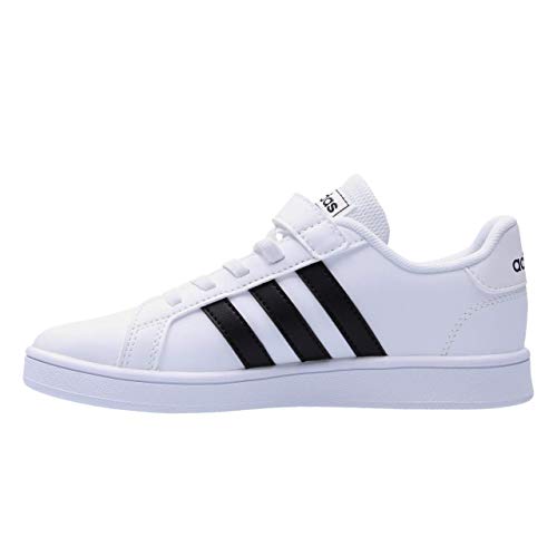 adidas Unisex Grand Court Sneaker, Black/White, 12.5K M US Little Kid3