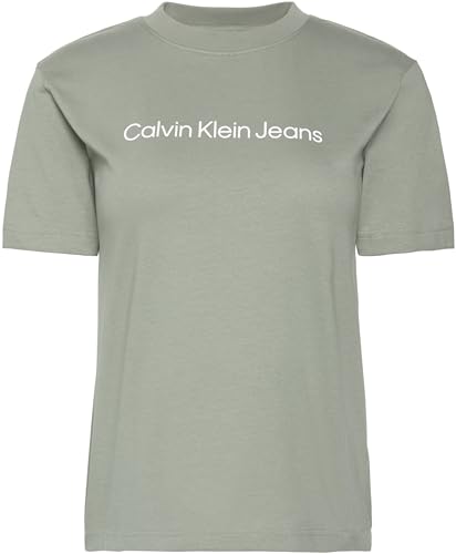 Calvin Klein Damen T-Shirt Kurzarm Logo Classic Regular Fit, Beige (Shadow), XXS 5