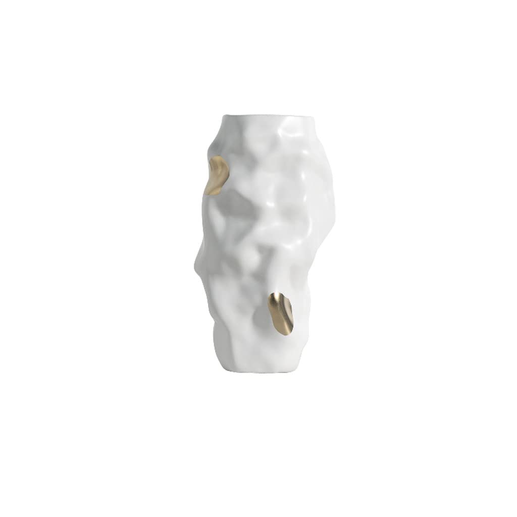 Vase de pierre moderne fleur de salon chambre maison hôtel déco pois dorés