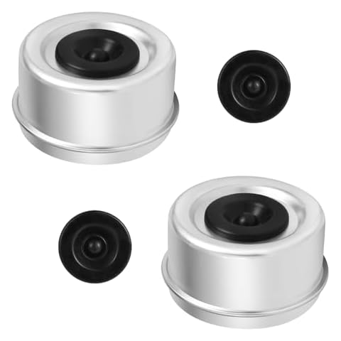 CAETOUNG 2PCS 2.72'' Trailer Hub Cap Trailer Wheel Bearing Dust Cap with Extra 2 Rubber Plugs Trailer Axle Dust Cap for EZ Lube Trailer Dust Cap 7000 to 8000 Lb Cover