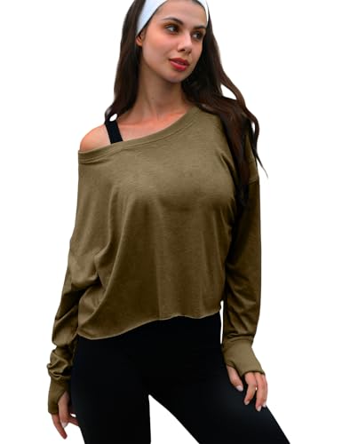 Image of UNIANKIYA Open Back Workout Tops for Women Long Sleeve Cropped Athletic Clothes Gym Running Yoga Low Impact Sports T Shirts