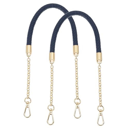 Sangles de sac à main tressées bleu foncé de 61 cm avec boucle - 2