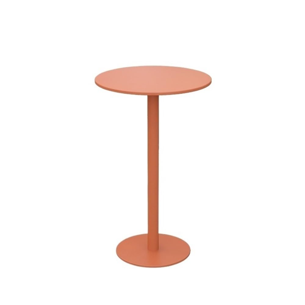 Table ronde en fer forgé orange pour bar de terrasse d'intérieur et d'extérieur