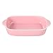 HCHLQLZ Rose Petits Plat Four rectangulaire en céramique pour Four-Plat à gratin/lasagn-23x 12,5 cm（550ML）