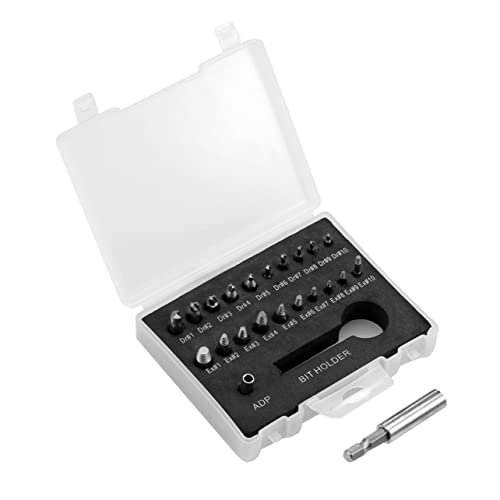 KONTONTY 22pcs Screw Extractor Kit Damaged Screw Remover Set Locking Socket Adapters