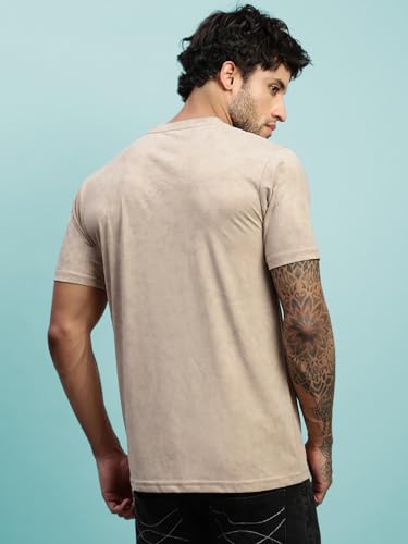 Image of Lux Nitro Men's Cloud Burst Printed Half Sleeve T-Shirt | Cotton Blend Round Neck Tee | Regular Fit Casual Wear
