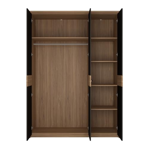 Lomadox Schlafzimmer Set 4-teilig mit Bett 160x200 in Eiche mit schwarz matt – Bild 3