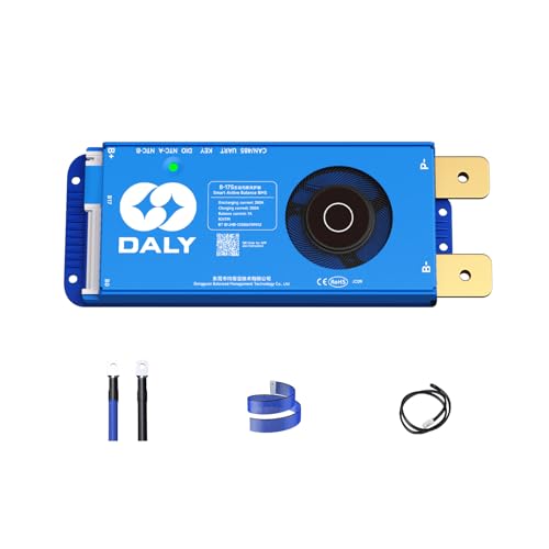 DALY Smart Active Balance BMS 200A 24V-60V 8S-17S Bluetooth Incorporado con Placa de protección de batería PCB Can RS485 para Paquete de batería Li-Ion LifePO4 LTO