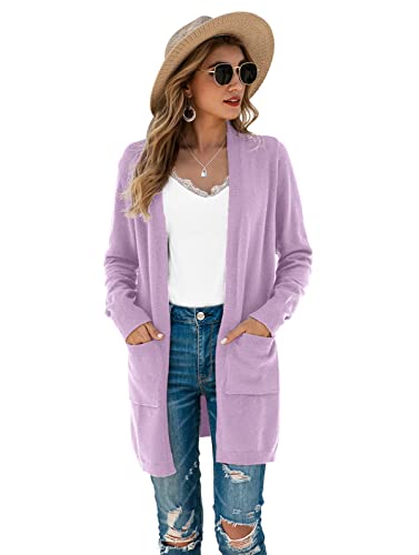 Image of TASAMO Cardigan Sweaters for Women Long Sleeve Open Front Casual Knit Fall Coat Oversized Soft Outwear with Pockets