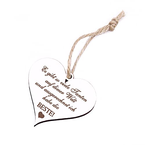 Tanten Herz Schlüsselanhänger Gravur - Beste Tante auf der Welt - Geschenkidee 5 x 4 cm Cover
