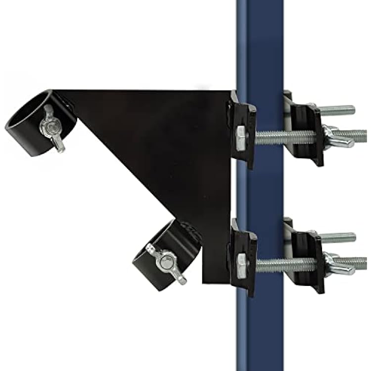 Kingson Flag Pole Mount Bracket Fit for Balcony Railing, 45 Degree Flag Pole Holder Clamp No Drilling Quick Installation, Anti-Strong Wind