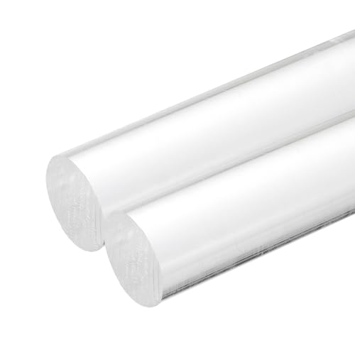 Image of MECCANIXITY 2pcs Acrylic Round Rods 1 inch x 4 inch Clear Acrylic Dowel Rods Sticks Plastic Sticks Strip for DIY Crafts Lighting Gardening Decoration - 25mm x 100mm
