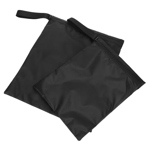 SUPVOX Bolsas Impermeables Reutilizables para Ropa Mojada, 2 Unidades (30x22,5cm y 36x30cm), con Asa, Color Negro, Ideales para Playa, Yoga, Piscina y Pañales