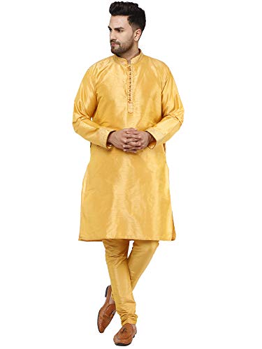 SKAVIJ Art Silk Kurta Pajama for Men Indian Ethnic Wear Festival Dress Suit Set