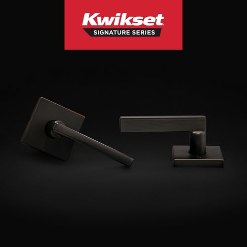 Image of Kwikset Halifax Interior Passage Door Handle, Lever for Closet and Hallway Doors, Reversible Non-Locking Handle Lever, Venetian Bronze, with Microban Protection (Pack of 12)