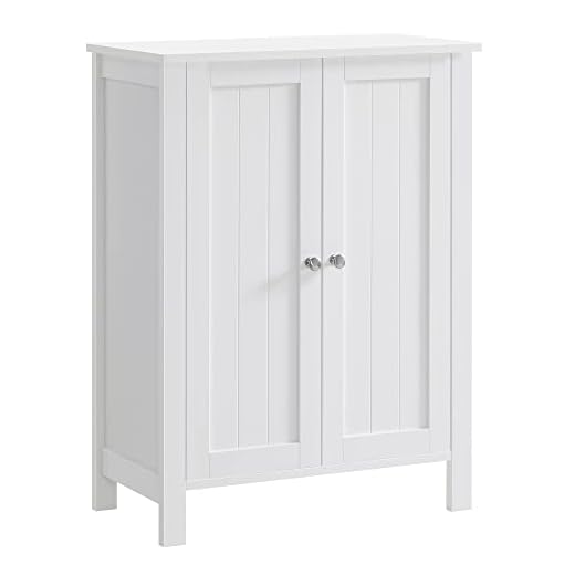 VASAGLE Bathroom Floor Storage Cabinet, Bathroom Storage Unit with 2 Adjustable Shelves, Bathroom Cabinet Freestanding, 11.8 x 23.6 x 31.5 Inches, White UBCB60W