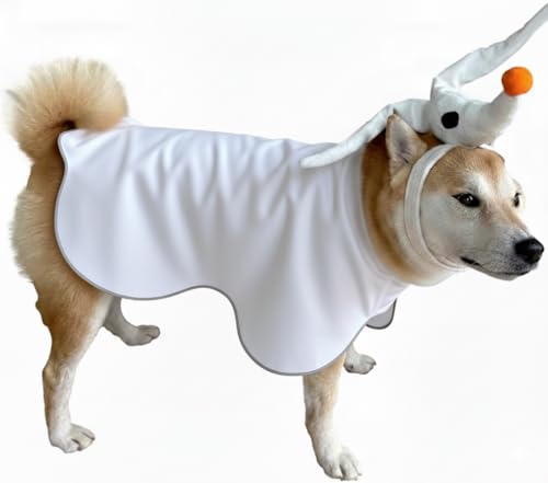 ComfyCamper Dog Ghost Costume - XXS Small Medium Large XXL Spooky Cosplay Christmas Halloween Scary Costumes L
