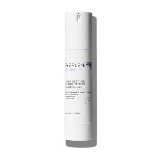Replenix Age Restore Brightening Moisturizer - Medical Grade Anti-Aging Facial Lotion with Hyaluronic Acid, Oil Free, Fragrance Free, 1.7 oz.