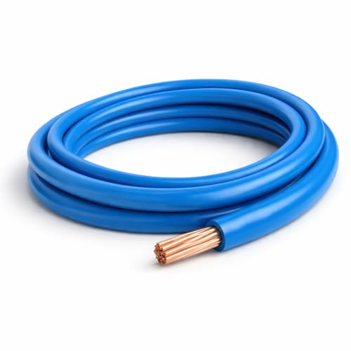 Image of SHPELEC® 19 Strand Flexi-Tail 25mm 6181Y Brown/Blue and 16mm Earth 6491X Electrical Wire (25mm Tail - Blue, 2 m)