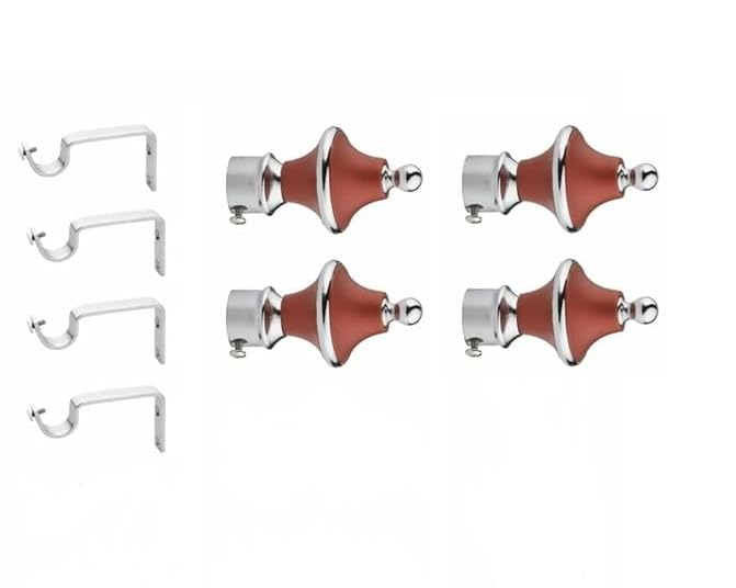 GRIVAN Stainless Steel & ABS Curtain Bracket Parda Holder with Support 1 Inch Rod Pocket Finials Designer Door and Window Rod Support Fittings, Curtain Rod Holder (Pair of 2 , Maroon ) (B09XQTS35J) Amazon Price History, Amazon Price Tracker