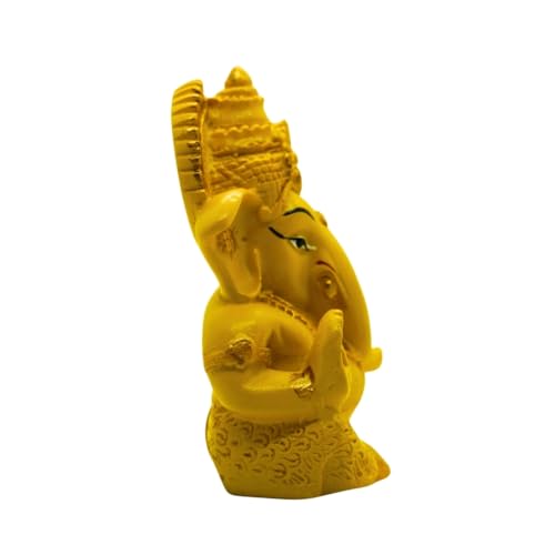 Image of VAMA Ganesh Idol for Car Dashboard Siddh at Chintamani Ganesha Temple, Ujjain | Lord Ganesha Idol for Car | Ganesh Murti | Ganpati Idol for Home Decor, Office Desk, Mandir and Gift 3.5 Inches (Yellow)