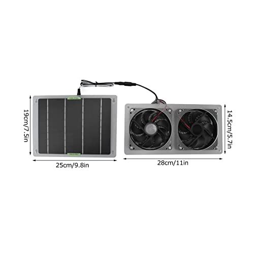 Jiawu Solarventilator, Solarpanel-Lüfter-Kit, 100 W, 12 V, Wasserdicht, Doppelter Abluftventilator, Solarbetriebener… – Bild 7