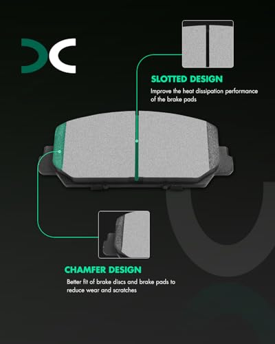 Image of SCITOO D1697 D1086 Front Ceramic Rear Semi-Metallic Brake Pads Sets w /Hardware Replacement For Acura For RDX 2014-2018