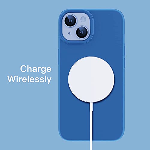 Image of NAFS Silicone Case Compatible with iPhone 14 | Camera Protect Microfiber Lining Cover | Case Cover for iPhone 14 (Blue)