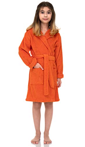 TowelSelections Little Girls’ Beach Cover-up, Kids Hooded Cotton Terry Pool Cover-up Size 6