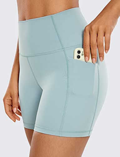 Image of CRZ YOGA Biker Shorts Pockets 5 inch | Naked Feeling, Sleek, Decent Compression, Yoga, High Waisted, for Women