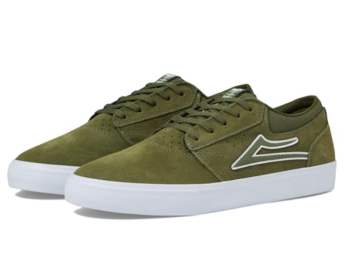 Lakai Griffin Mens Skate Shoes, Olive Suede, 7.5