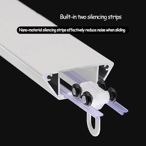 Tringle à rideau de plafond adhésive 240 cm blanche sans perçage pour séparation de pièce - 8