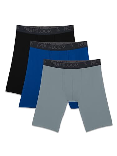Image of Fruit of the Loom Men's 3-Pack Breathable Long Leg Boxer Brief