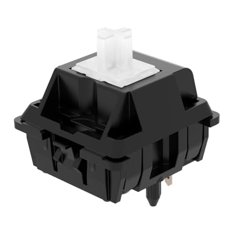 DUROCK POM Piano Linear Switches, 63.5g Keyboard Switch, Deeper Sound Super Smooth Performance 5 Pins Mechanical Keyboard Switches (POM Piano 63.5g Lubed, 70pcs) Cover