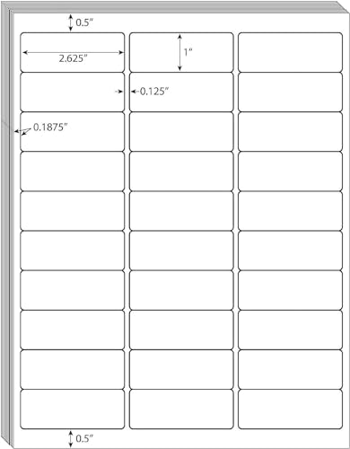 Image of 30 UP Labels 1 inch x2-5 /8 Mailing Shipping Address FBA Label for Laser /Inkjet Printers, White Blank Sticker Name Tags, Printable Address Label (1000 Sheets, 30,000 Labels)