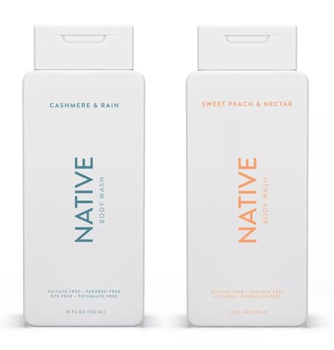 Native Body Wash 2-Pack: Sweet Peach & Nectar + Cashmere & Rain (18 fl oz each) image 2