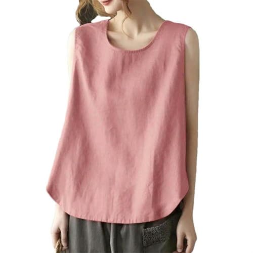 Chemise d'été rétro en coton respirant et gilet de plage col rond