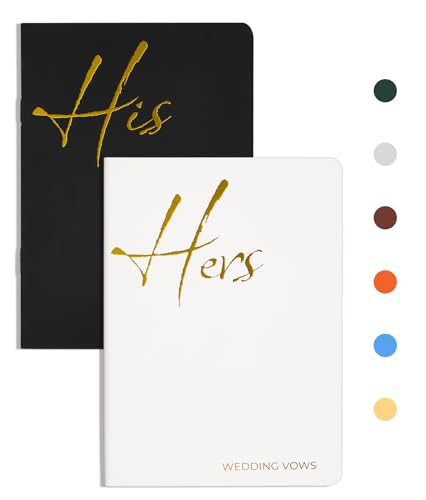 CICPAP Vow Books His and Hers, Wedding Vow Books with Gold Foil Lettering for Your Wedding, Perfect...