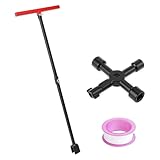 Dasbsug Professioneller T-Griff Wasserwerkzeug aus Karbonstahl für Sanitärunternehmer, Reparaturzubehör, T-Griff, Sanitärschlüssel