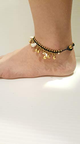 Infinityee888 Howlite Anklet Drop Handmade Brass Bead Bell Ankle Bracelet For Women Kan-H01 #TOP4