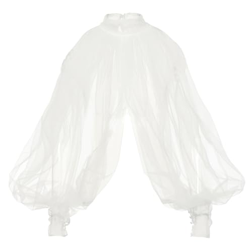 Women's Sexy Batwing Long Sleeves Sheer Shirt See Through Mock Neck Irregular Tops Front Back Split Shawl