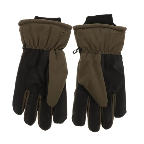 Healeved 1 Pair Thermal Gloves for Men Women Olive Weather Gloves for Outdoor Activities Motorcycling Skiing Touchscreen Compatible Water Resistant
