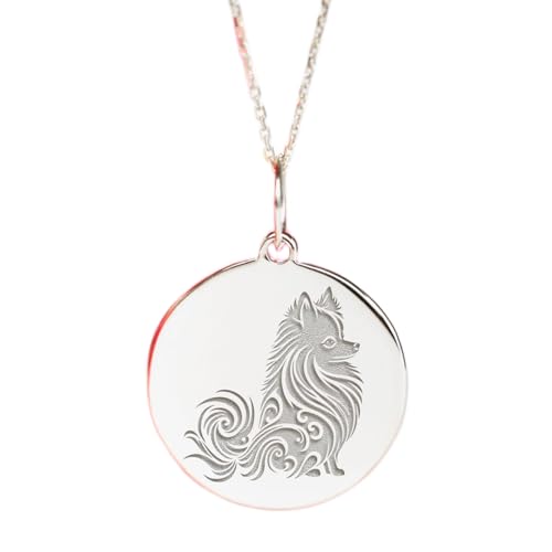 Collar de pomerania de plata para llevar el amor de tu mascota contigo